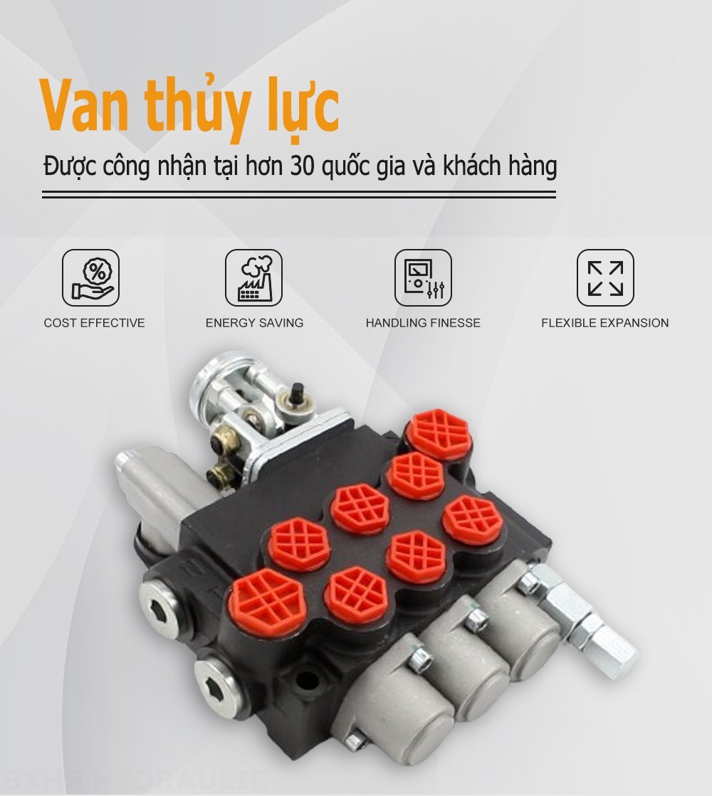 P40 Thủ công và tay điều khiển Xy lanh 3 Van định hướng khối liền